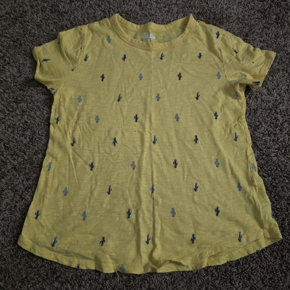 Yellow T-Shirt with Cactus Print